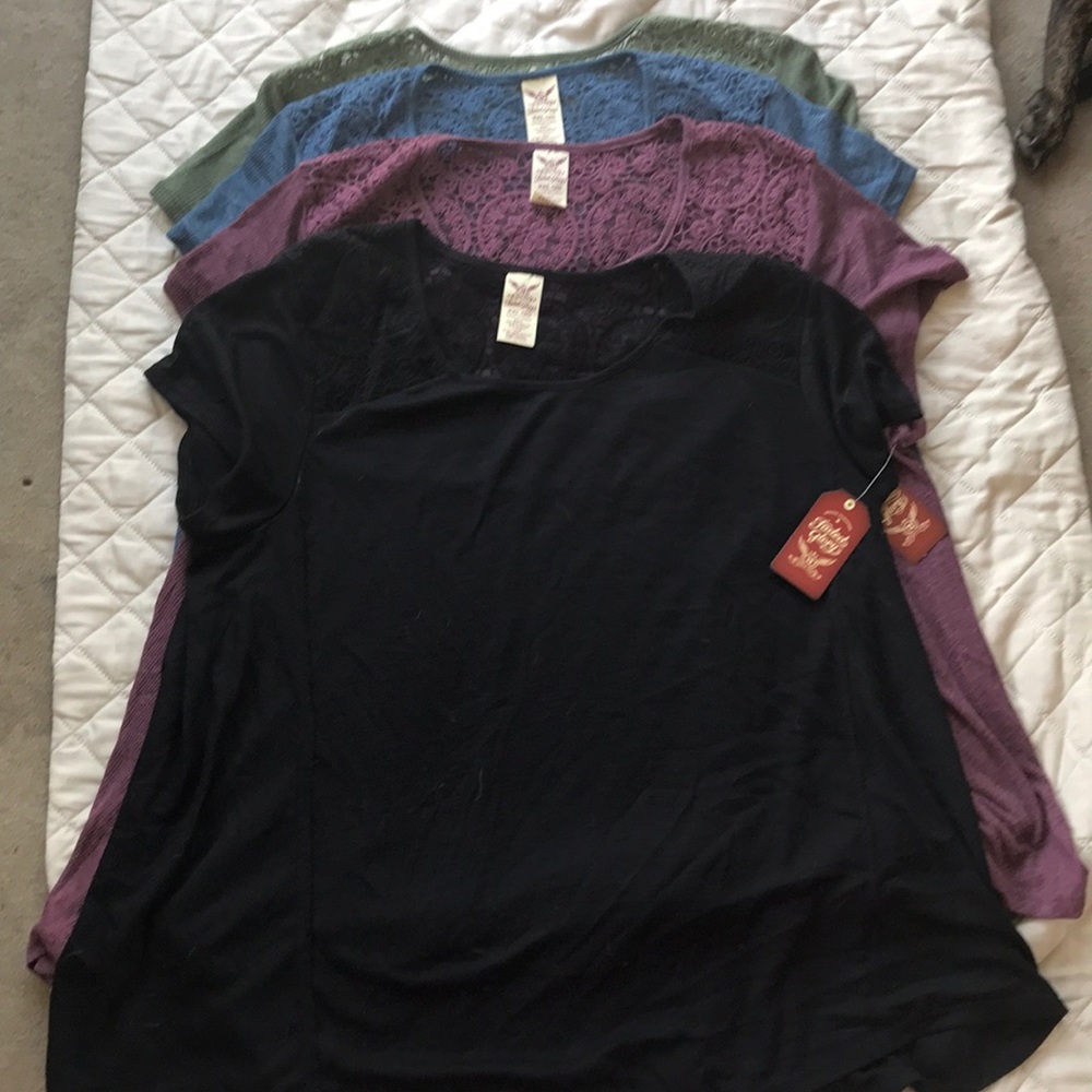 SOLD -NWT 4 faded glory women’s shirts.